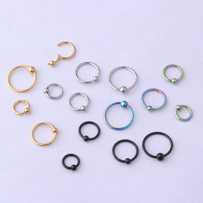 16G Surgical Steel Ball Hinged Septum Clicker Hoop Rings - Body Jewelry for Nose Piercing | Hypoallergenic & Comfortable | Perfect for Everyday Wear & Special Occasions