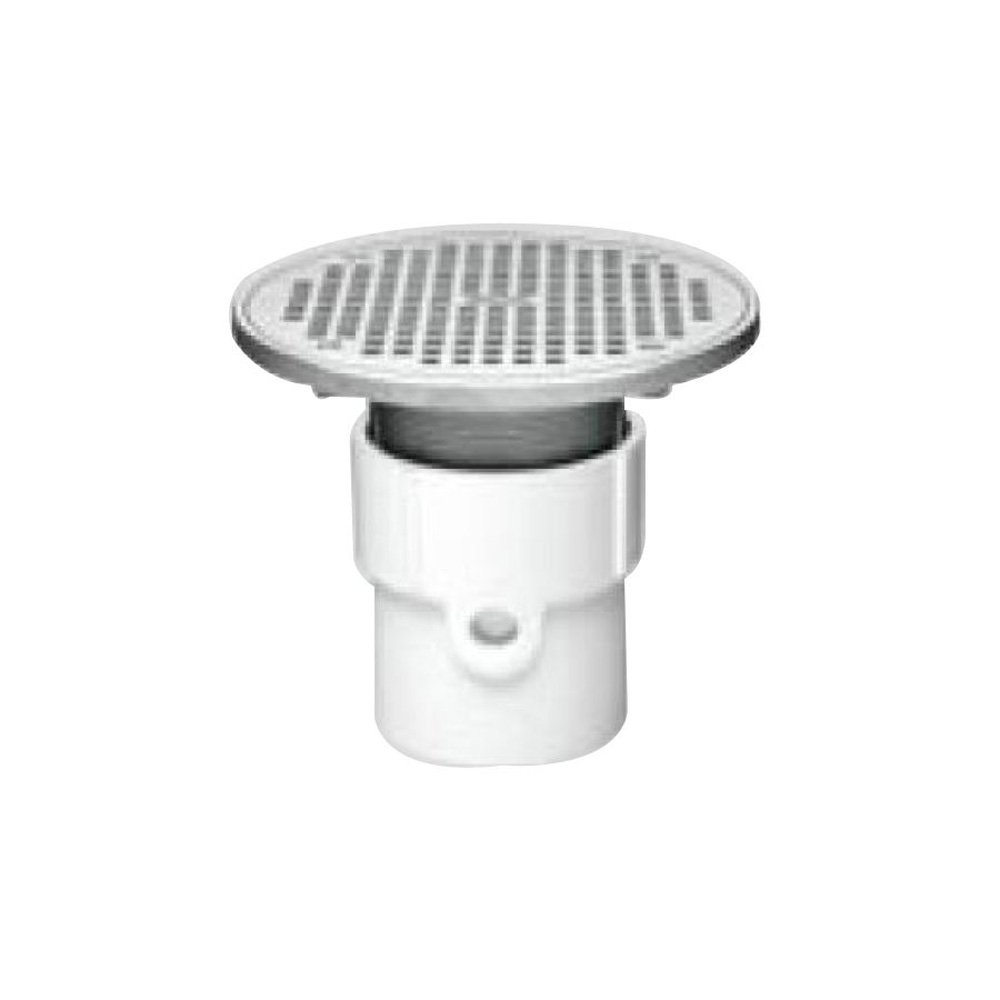 Oatey 82337 ABS General Purpose Pipe Fit Drain with 6-Inch Cast Iron Grate - 3/4 Inch Size Options for Bathroom, Kitchen & Laundry Plumbing