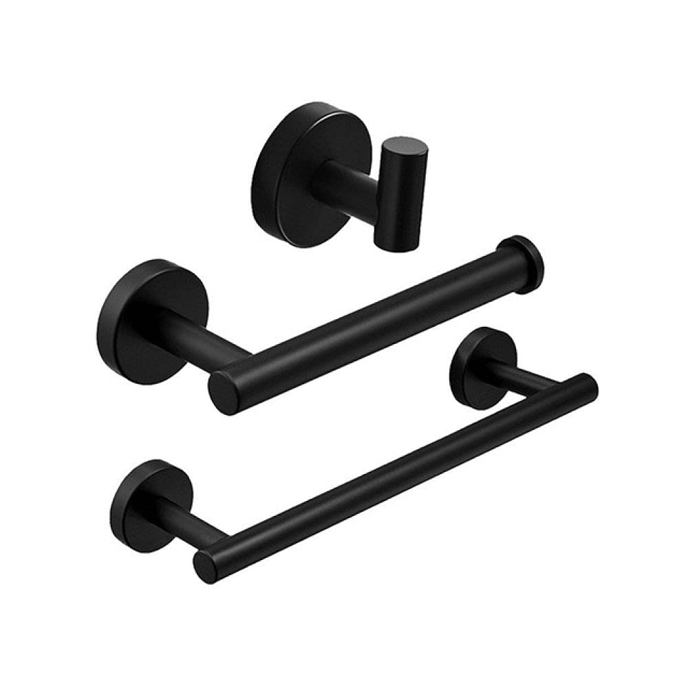VVW&LIU Black & Gold Stainless Steel Bathroom Hardware Set - Towel Bar, Toilet Paper Holder & Robe Hook - Modern Bathroom Accessories for Home Decor | Perfect for Powder Rooms, Guest Baths & Master Suites