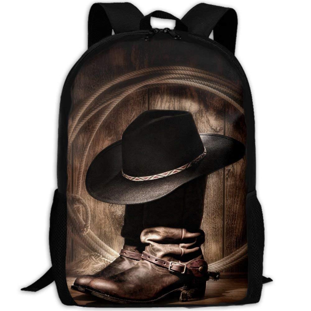Western Cowboy Boots Print Custom Backpack - Unique Cowgirl Design School Bag, Travel Daypack for Women & Teens (Great for Rodeo, Country Music Festivals & Western-Themed Parties)