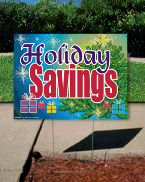 Coroplast Yard Signs for Holiday Savings - Durable Plastic Lawn Sign for Seasonal Promotions & Sales (No Stakes Included) - Perfect for Christmas, Halloween, and Thanksgiving Decorations
