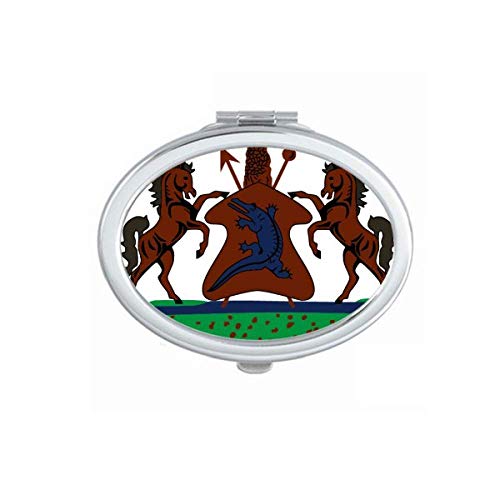 DIYthinker Lesotho Africa National Emblem Mirror - Portable Folding Double-Sided Makeup Mirror with Handle for Travel, Home & Vanity Use