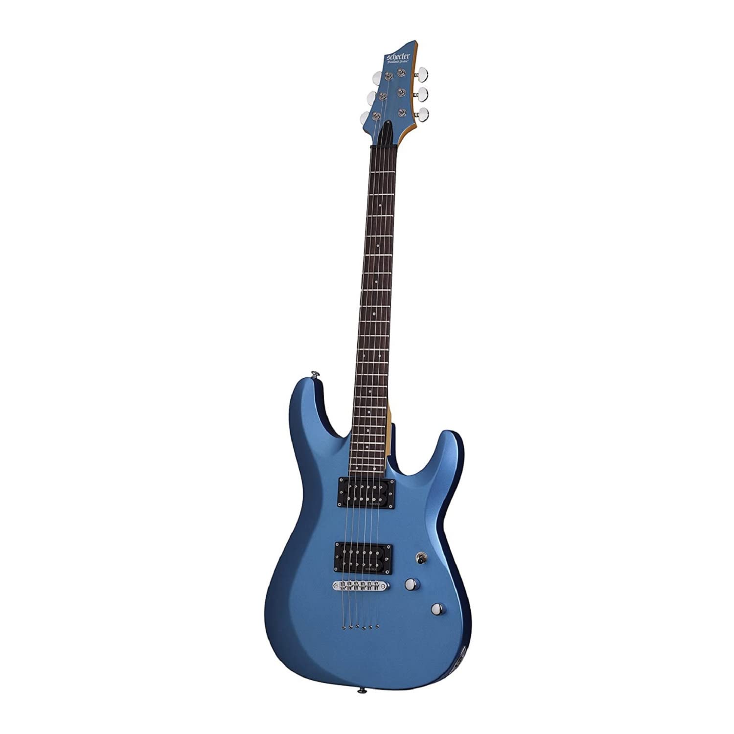 Schecter C-6 Deluxe 6-String Electric Guitar - Satin Metallic Light Blue with Gig Bag & Beginner Learning Guide | Perfect for Rock, Metal & Home Practice