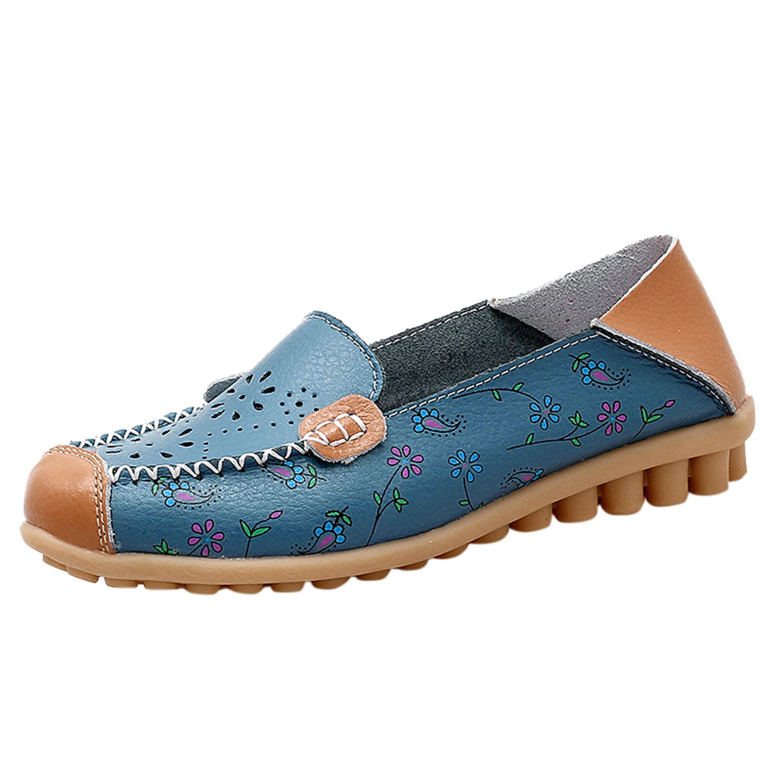 Ankarnis Women's Comfortable Flat Pump Shoes - Breathable Slip-On Dress Shoes for Casual Wear, Fashionable Lace-Up Flats in Sky Blue | Perfect for Office, Dating & Daily Walking