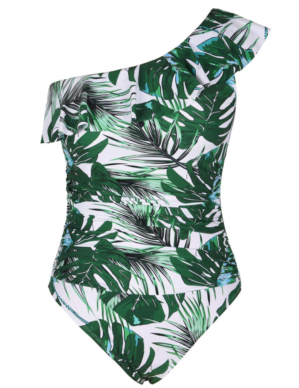 Hilor Women's One Piece Swimsuit Tummy Control Asymmetric One Shoulder Bathing Suit - Sexy Beachwear for Pool, Vacation & Summer Activities