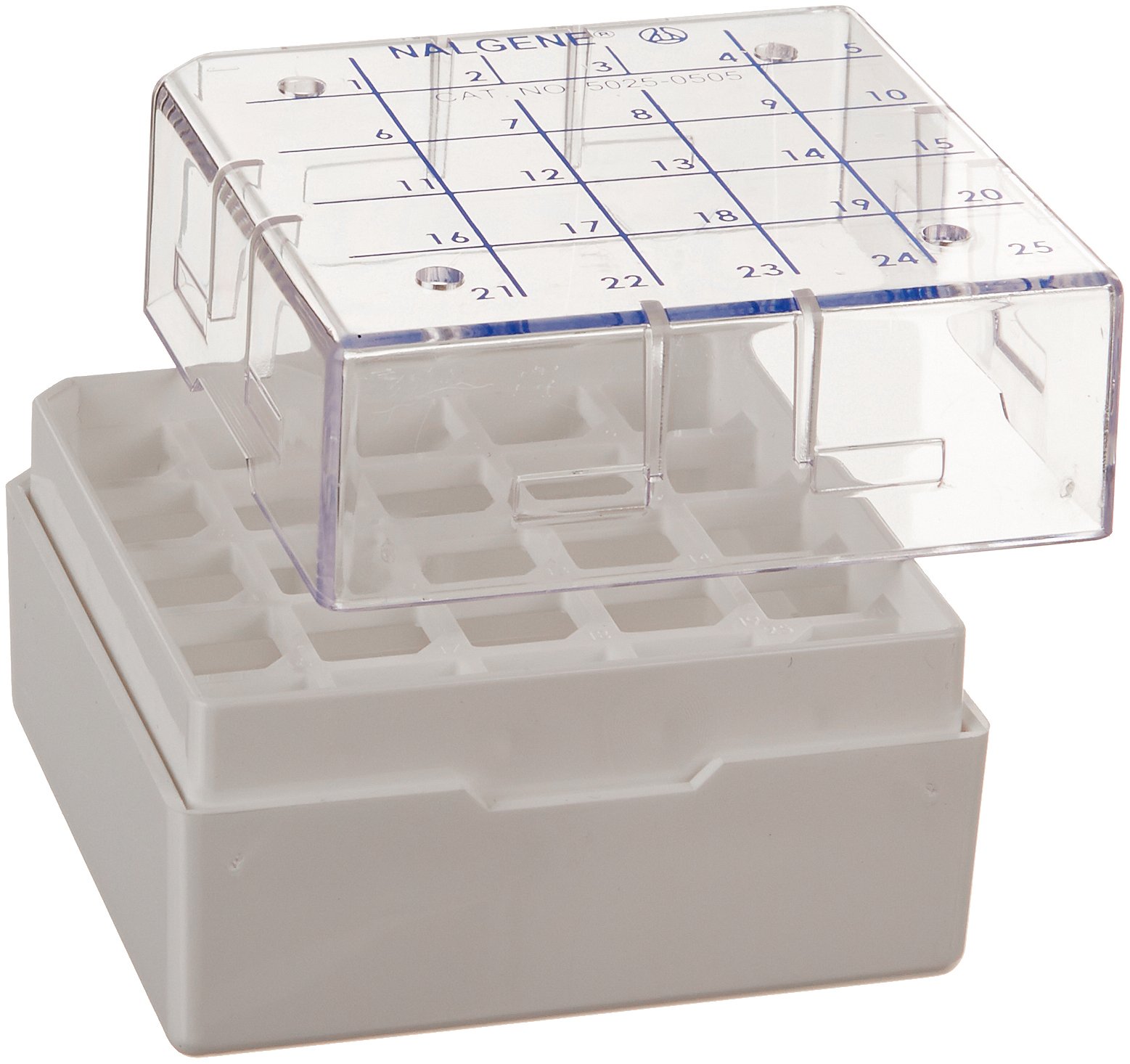 Nalgene Ampule Box - 25 Vials per Box for Locator 8 Plus Systems (Case of 80) | Laboratory Sample Storage & Transport Solution