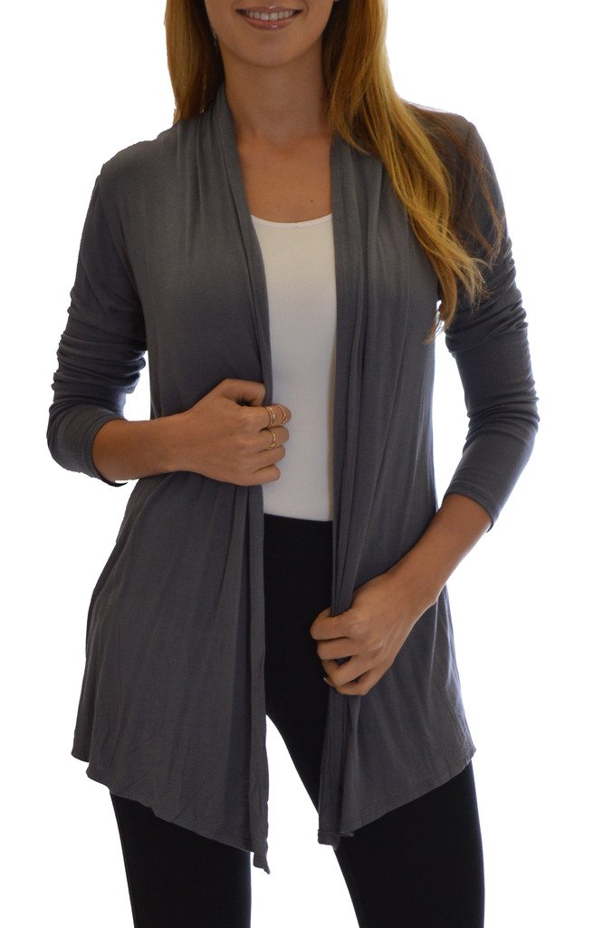 Golden Black Open Front Cardigan for Women - Stylish & Cozy for Work & Outings