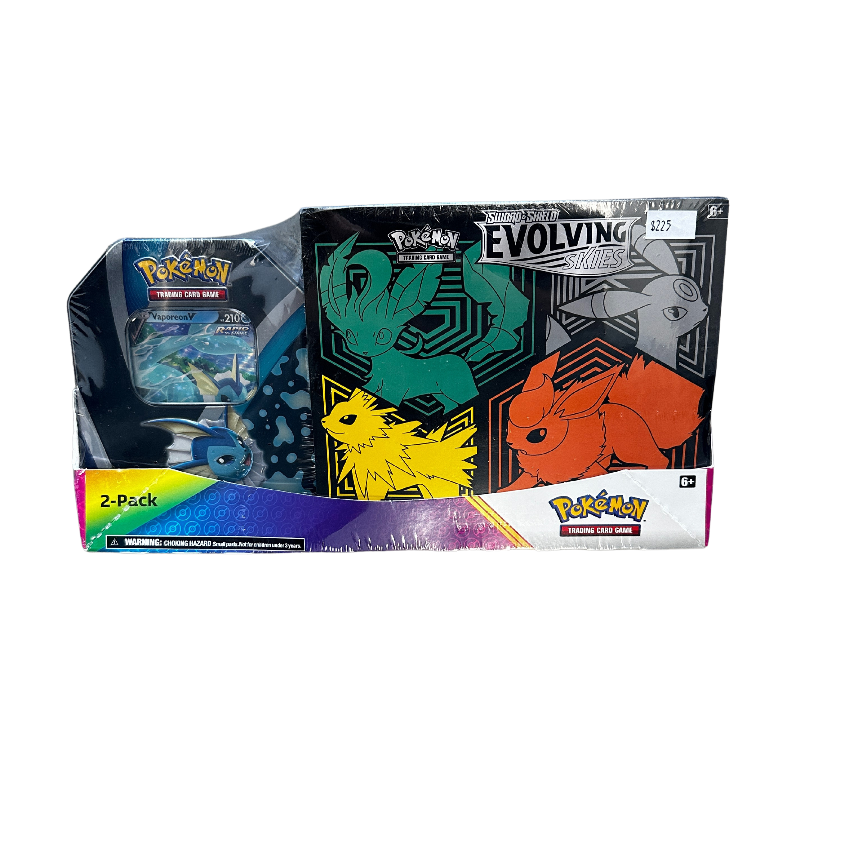 Pokemon Sword & Shield Evolving Skies Elite Trainer Box & Collector Tin 2-Pack Set - Premium Trading Card Game Accessories for Collectors and Battles
