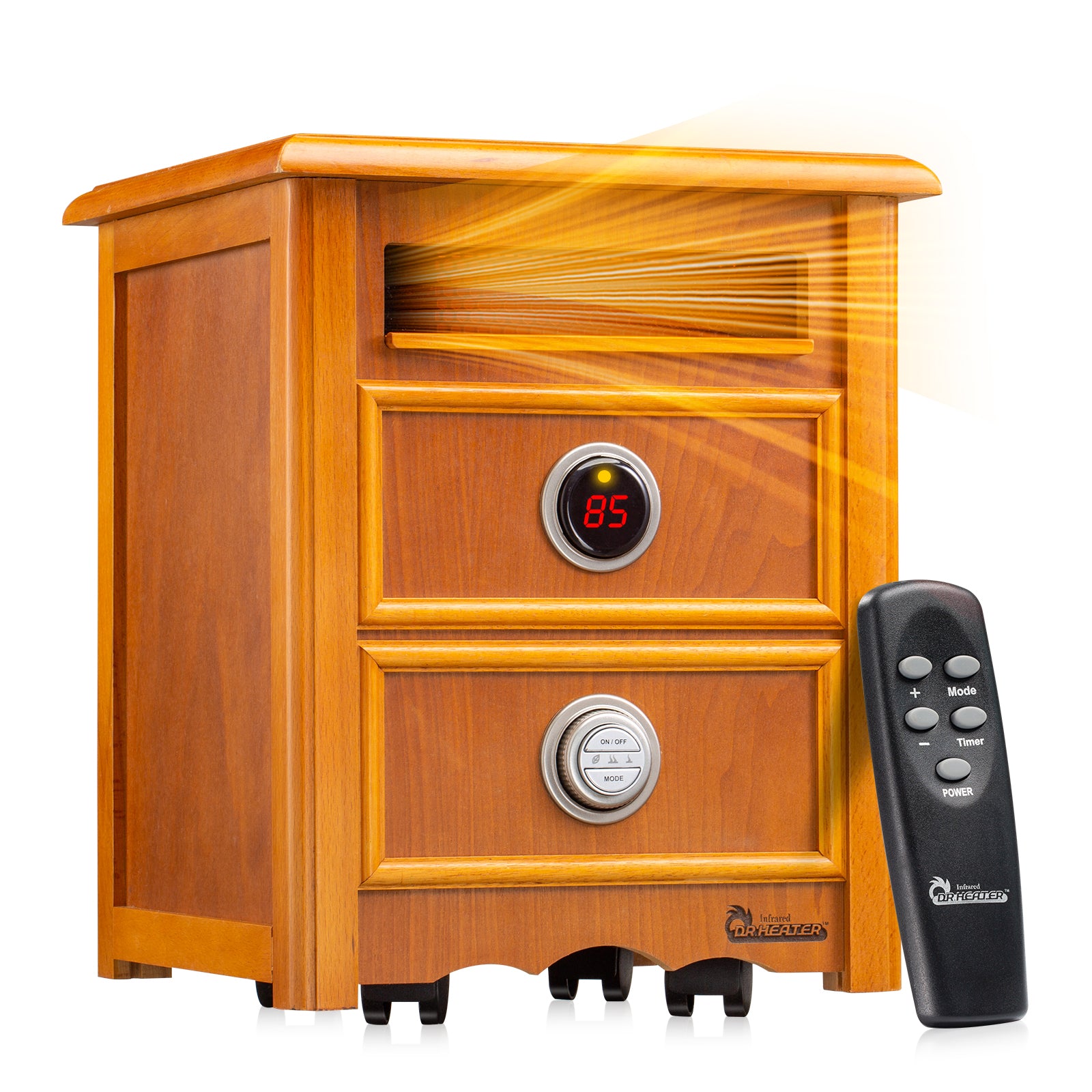 Dr. Infrared Heater DR-999 1500W Portable Space Heater with Nightstand Design - Quiet Energy Efficient Heating for Bedroom, Office & Small Spaces