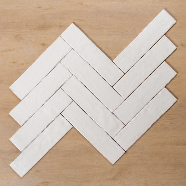 Altona White Satin Cushioned Edge Ceramic Tile 75x300mm - Premium Bathroom & Kitchen Wall Tiles for Modern Home Decor