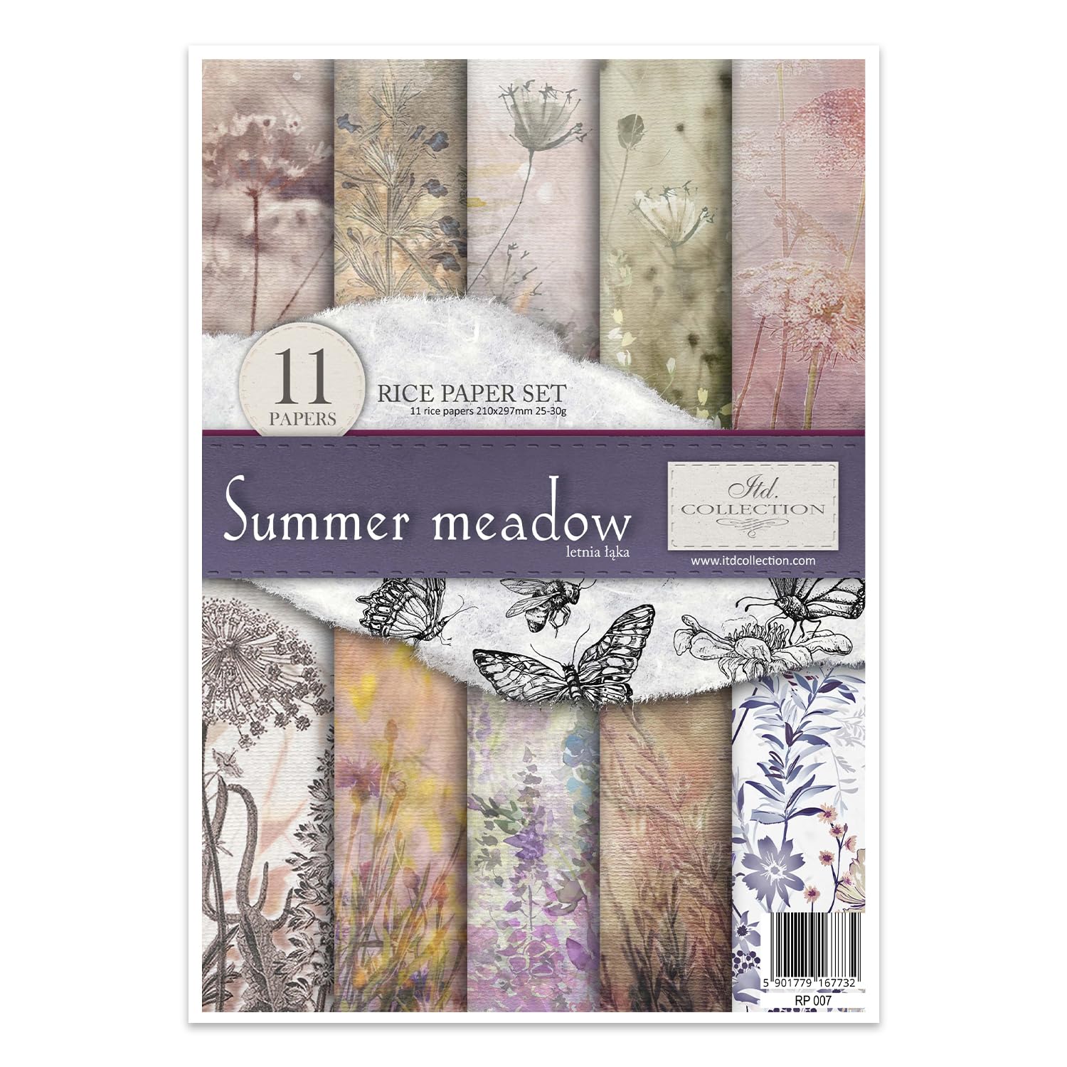 Summer Meadow Rice Paper RP007 - 29.7 x 21 cm (11.7 x 8.3 inches) for Watercolor Painting, Calligraphy & Mixed Media Art | Acid-Free, Premium Quality Art Paper