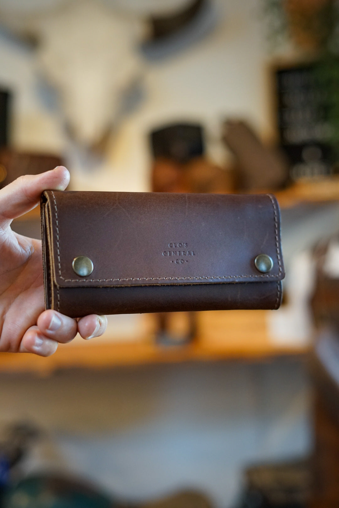 Premium Trifold Long Leather Wallet for Men - Dark Amber Harness, RFID Blocking, Multiple Card Slots - Perfect for Business, Travel & Everyday Use