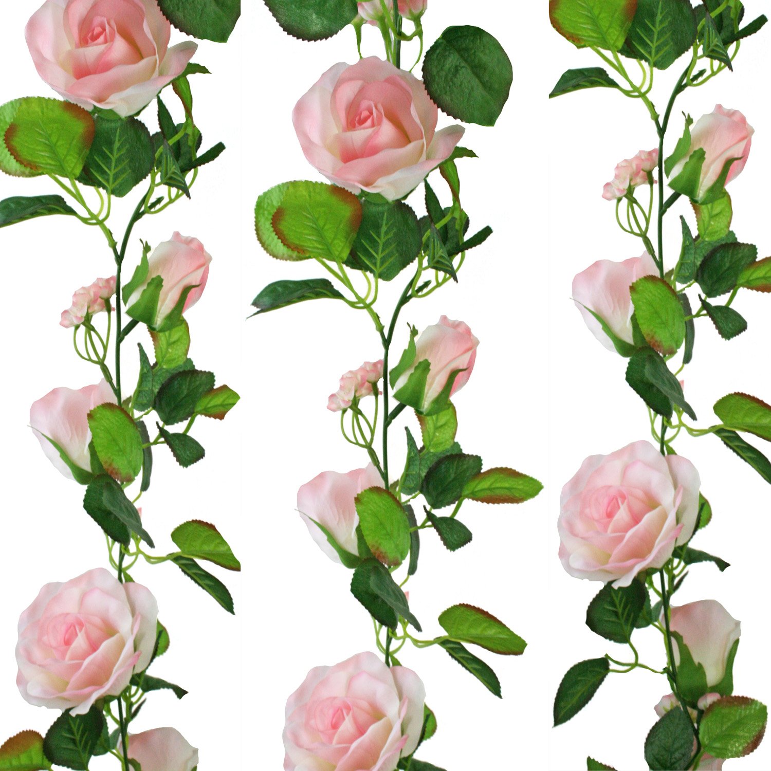 Pink Silk Rose Garland - Elegant Wedding Decoration for Aisle, Arch & Table Centerpieces | Romantic Floral Backdrop for Bridal Showers & Home Décor