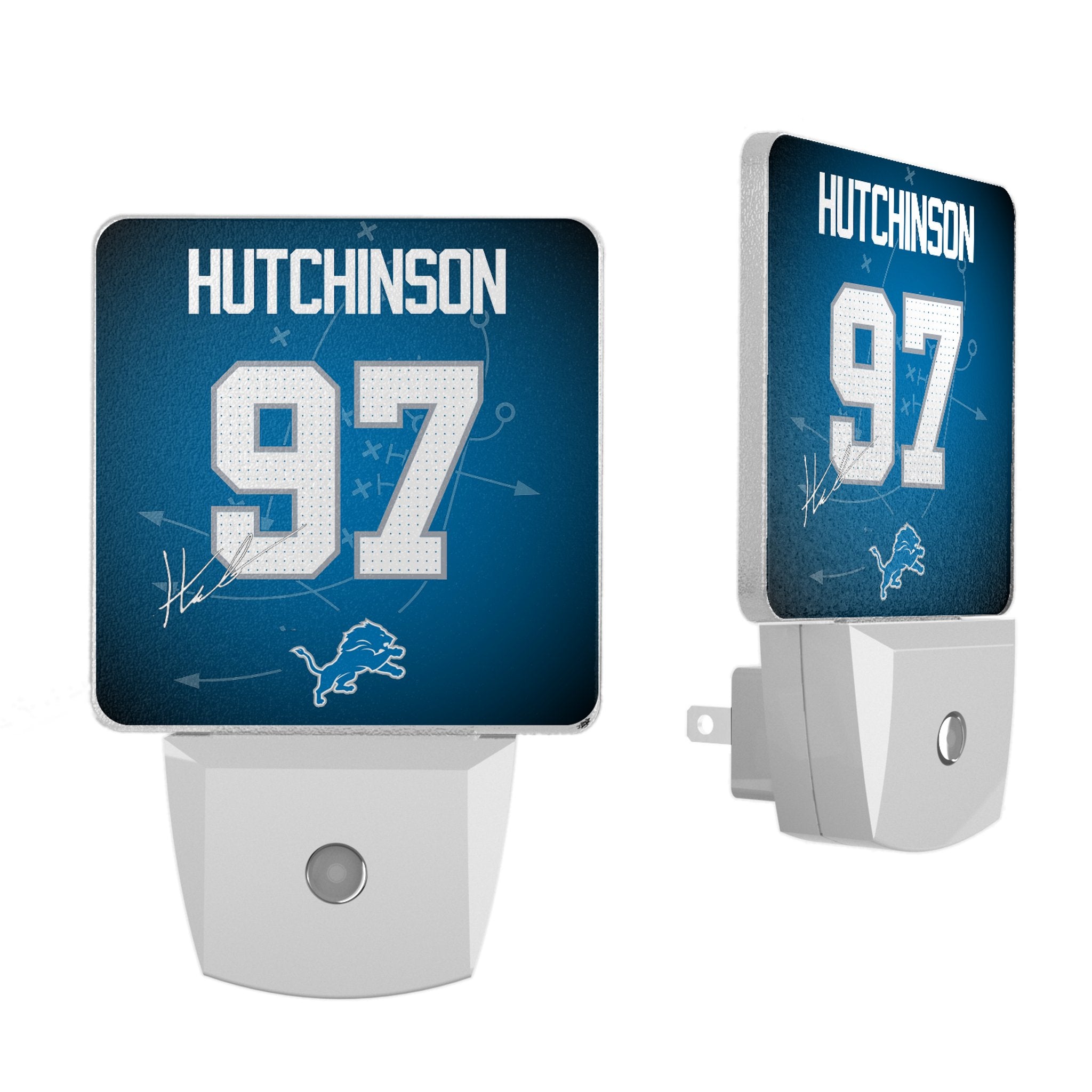Aidan Hutchinson Detroit Lions #97 LED Night Light 2-Pack - Perfect for Kids' Bedroom, Game Room, and Lions Fan Gifts