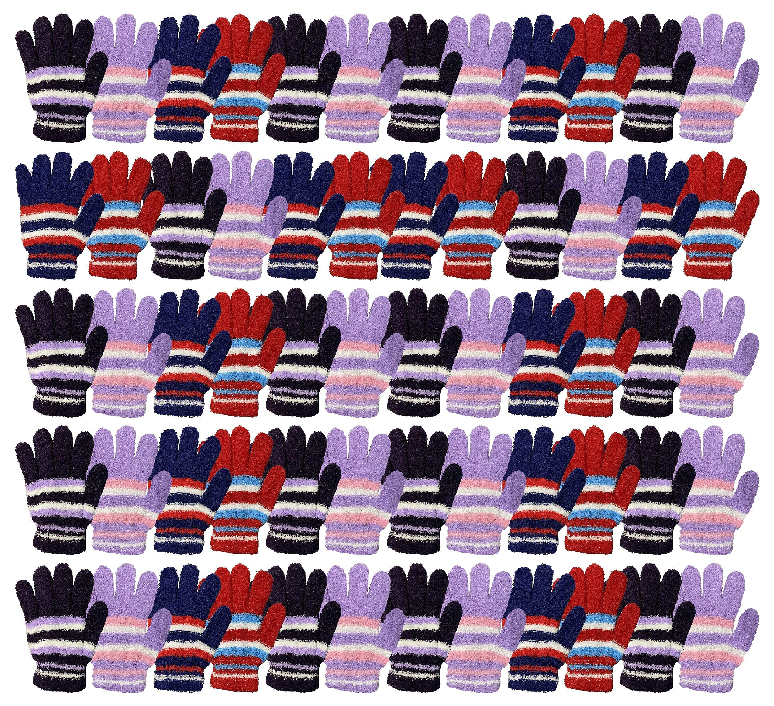 Yacht & Smith Wholesale Bulk Pack Of Women's Winter Gloves - Warm Thermal Knitted Gloves for Outdoor Activities, Snow Sports & Daily Winter Use