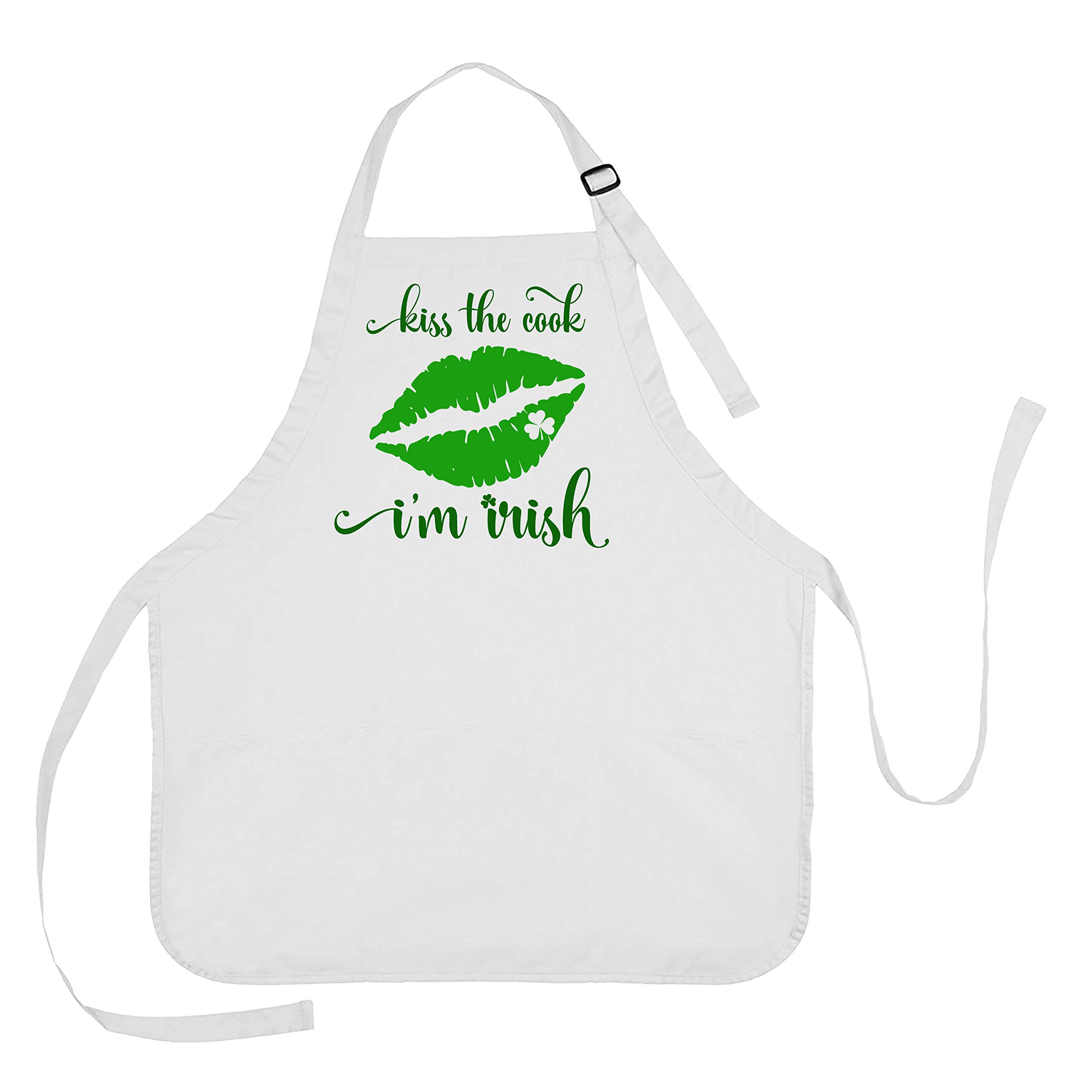 Kiss the Cook I'm Irish Apron - St Patricks Day Kitchen Apron for Cooking & Grilling - Funny St Patricks Day Gift for Women & Men - Perfect for Irish Themed Parties, BBQ & Cooking Enthusiasts