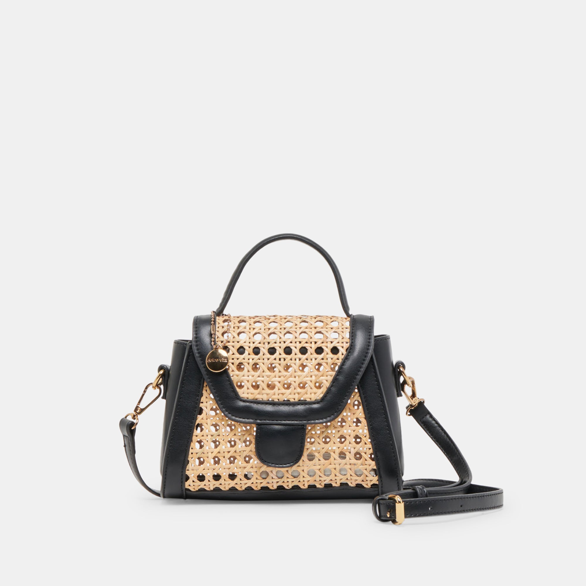 TROPEZ Crossbody Bag in Black & Natural Cane - Stylish and Durable Handbag for Women, Perfect for Everyday Use, Travel, and Casual Outings