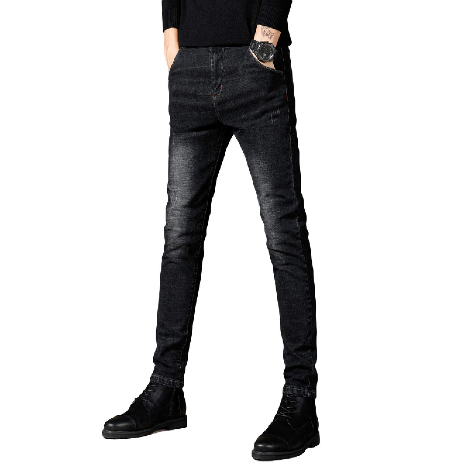 Vintage Ripped Hole Jeans for Men - Distressed Wash Frayed Patchwork Denim Pants with Zipper Details | Casual Streetwear & Retro Style Outfits