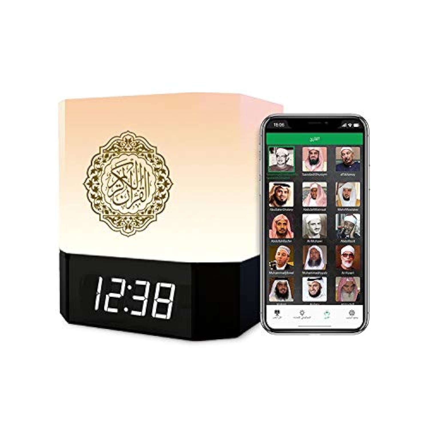 Swthlge Quran Cube - Wireless Quran Speaker with Remote & APP Control, Azan Player, Quran Lamp, MP3 Recorder - Perfect Eid Mubarak & Hajj Gift for Home Prayer & Islamic Learning