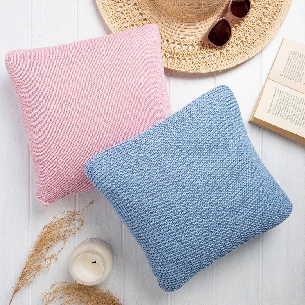 Absolute Beginners Cushion Knitting Kit - 2 in 1 Knitting Pattern for Cozy Home Decor | DIY Throw Pillow & Cushion Cover Making Set for Beginners
