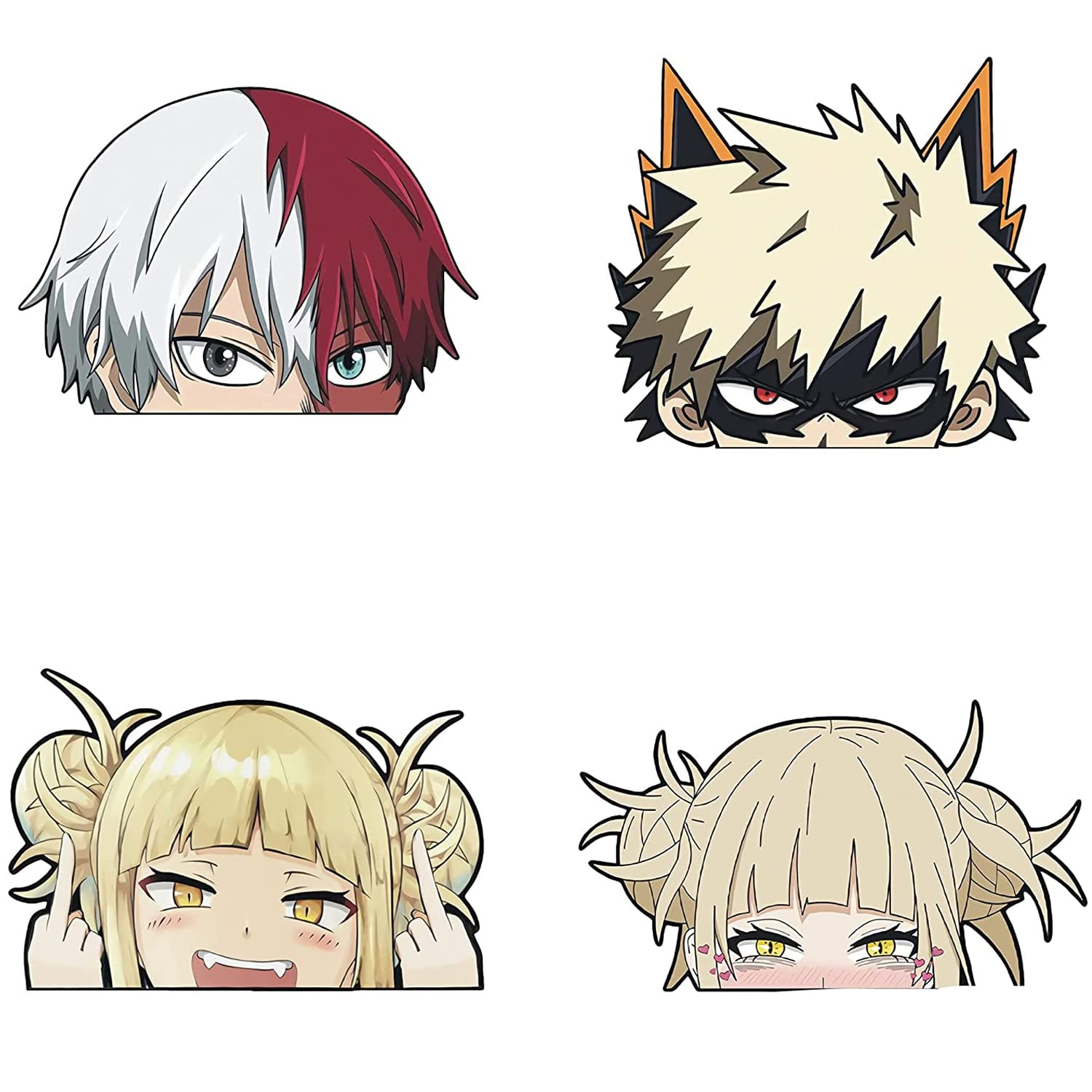 4-Piece Anime Car Decals Sticker Set - 5.6x5.2 Inch Vinyl Waterproof Stickers for Cars, Laptops, Luggage & More - Perfect for Anime Fans, Car Enthusiasts & Gift Giving
