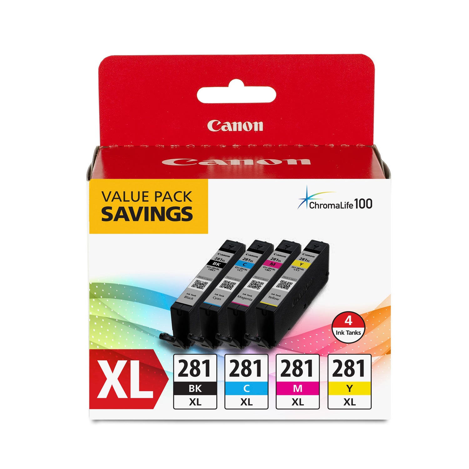 CLI 281XL Compatible Ink Cartridge - Black, Cyan, Magenta, Yellow (4-Pack) for Canon Printers - Perfect for Home, Office & Photo Printing