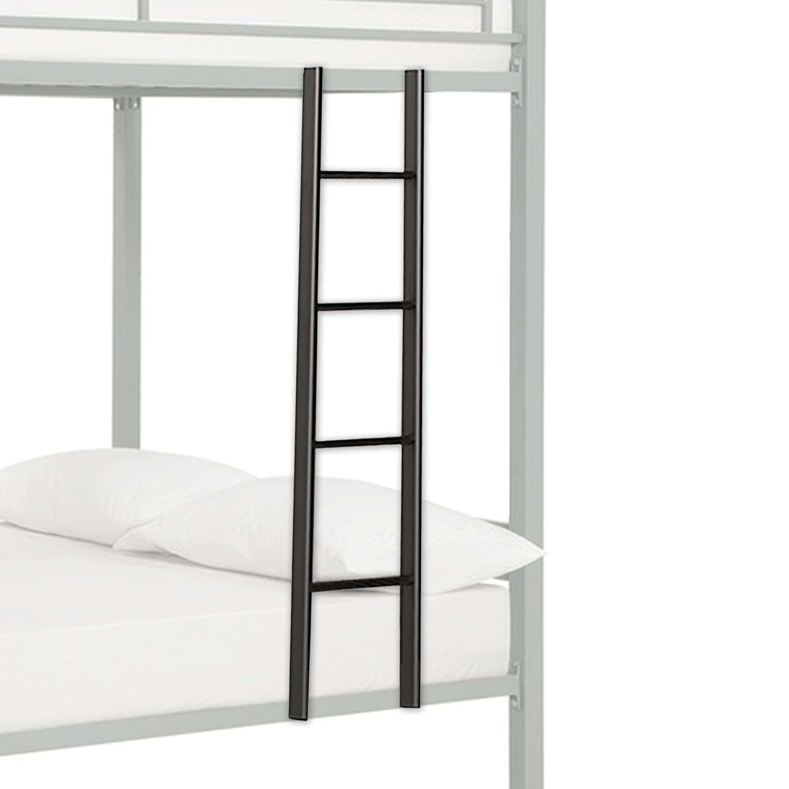 LSM Bunk Ladder for RV, Camper, Travel Trailer & Motorhome - 3.8ft Hanging Ladder with Safety Mounting Hooks (Black) - Perfect for Climbing to Overhead Beds in Campers and RVs