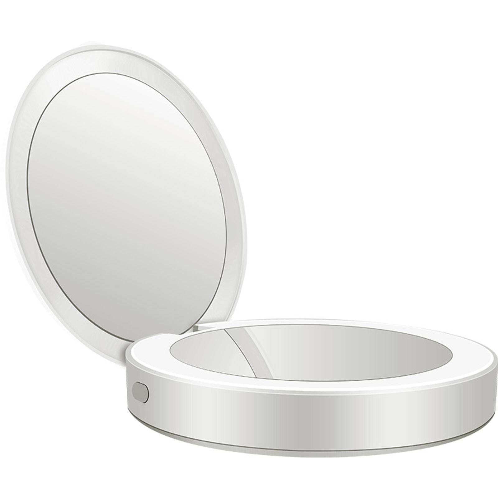 SAXTZDS LED Folding Makeup Mirror with Mobile Power Bank - Portable Vanity Mirror for Travel, Home & Professional Use - Perfect for Makeup Application, Skincare & Salon Styling