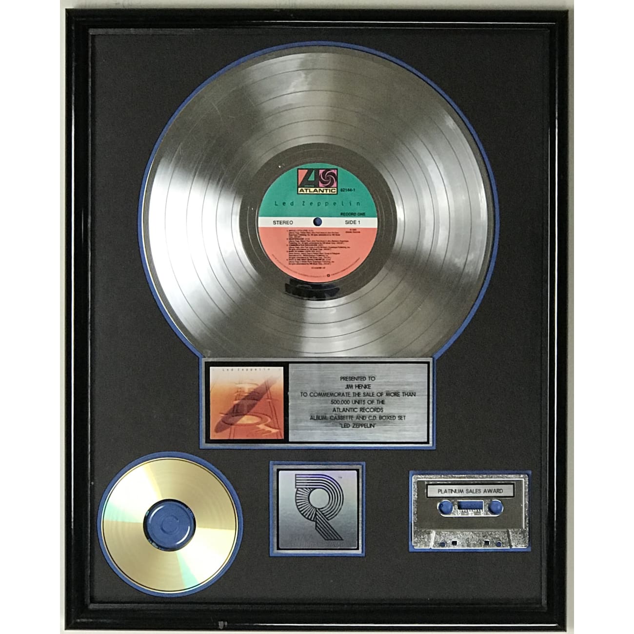 Led Zeppelin (1990) RIAA Certified Platinum LP Award - Vintage Music Collectible for Display & Music Memorabilia Enthusiasts