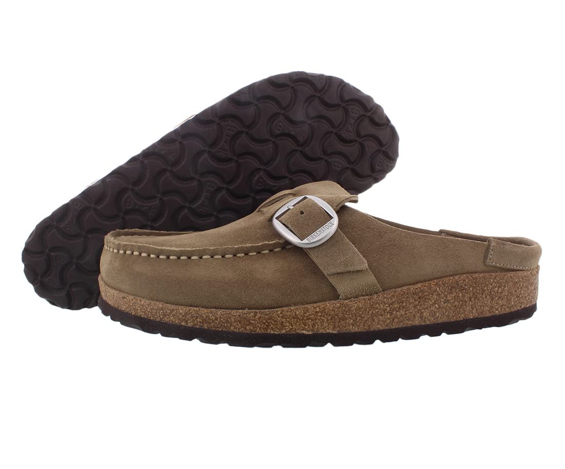 Birkenstock Buckley Gray Taupe Sandals - Comfortable Cork Footbed, Size 41 - Perfect for Casual Wear, Walking & Outdoor Activities