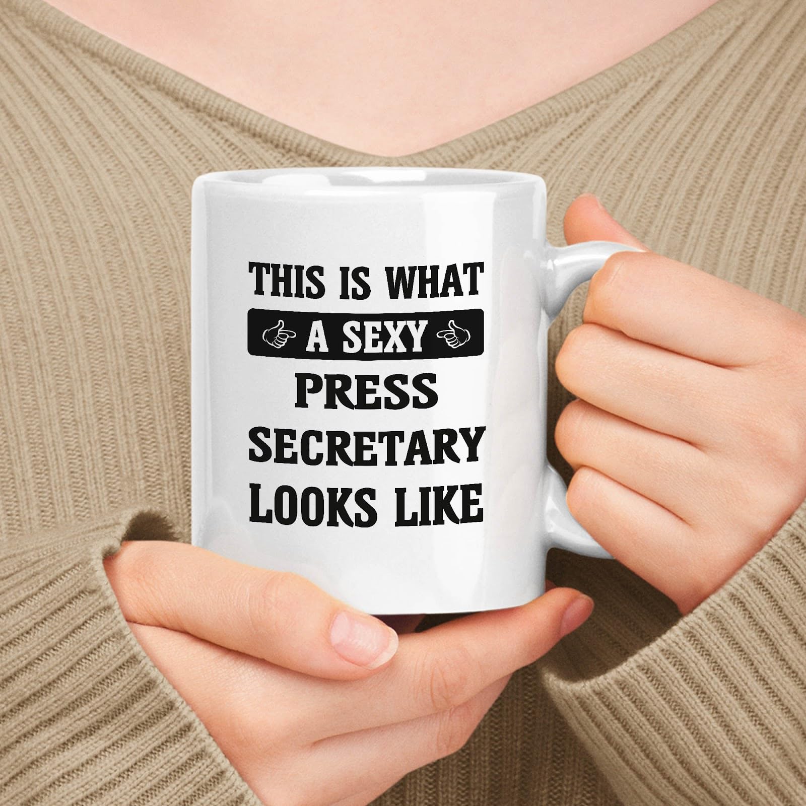 Funny Press Secretary Gift Mug - 11oz & 15oz White Ceramic Coffee Cup with 'This Is What A Press Secretary Looks Like' Design - Perfect for Office Humor, Political Gifts & Coffee Lovers