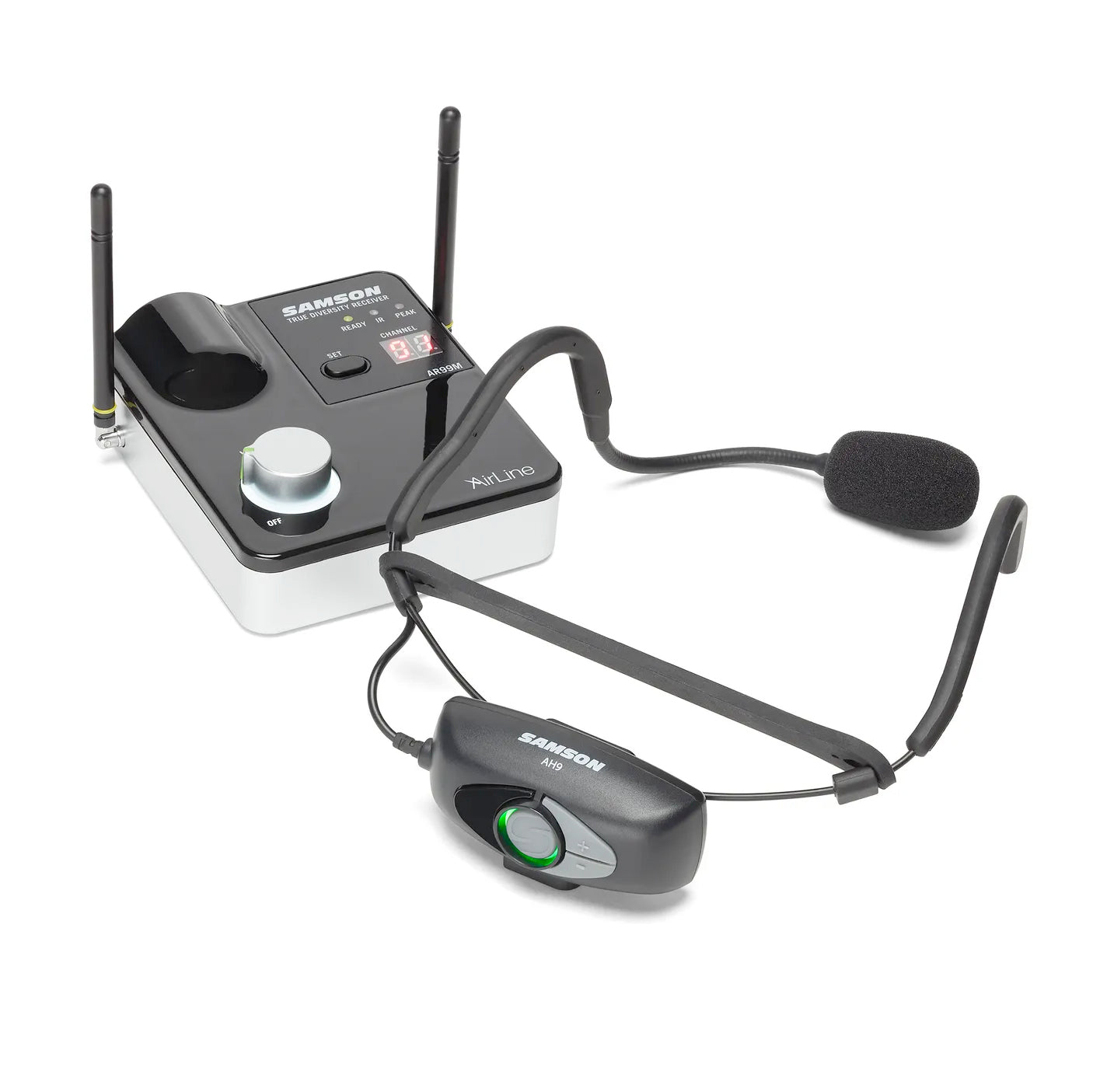 Samson AirLine 99m AH9 Wireless Headset with Microphone - Perfect for Fitness, Gaming & Online Meetings
