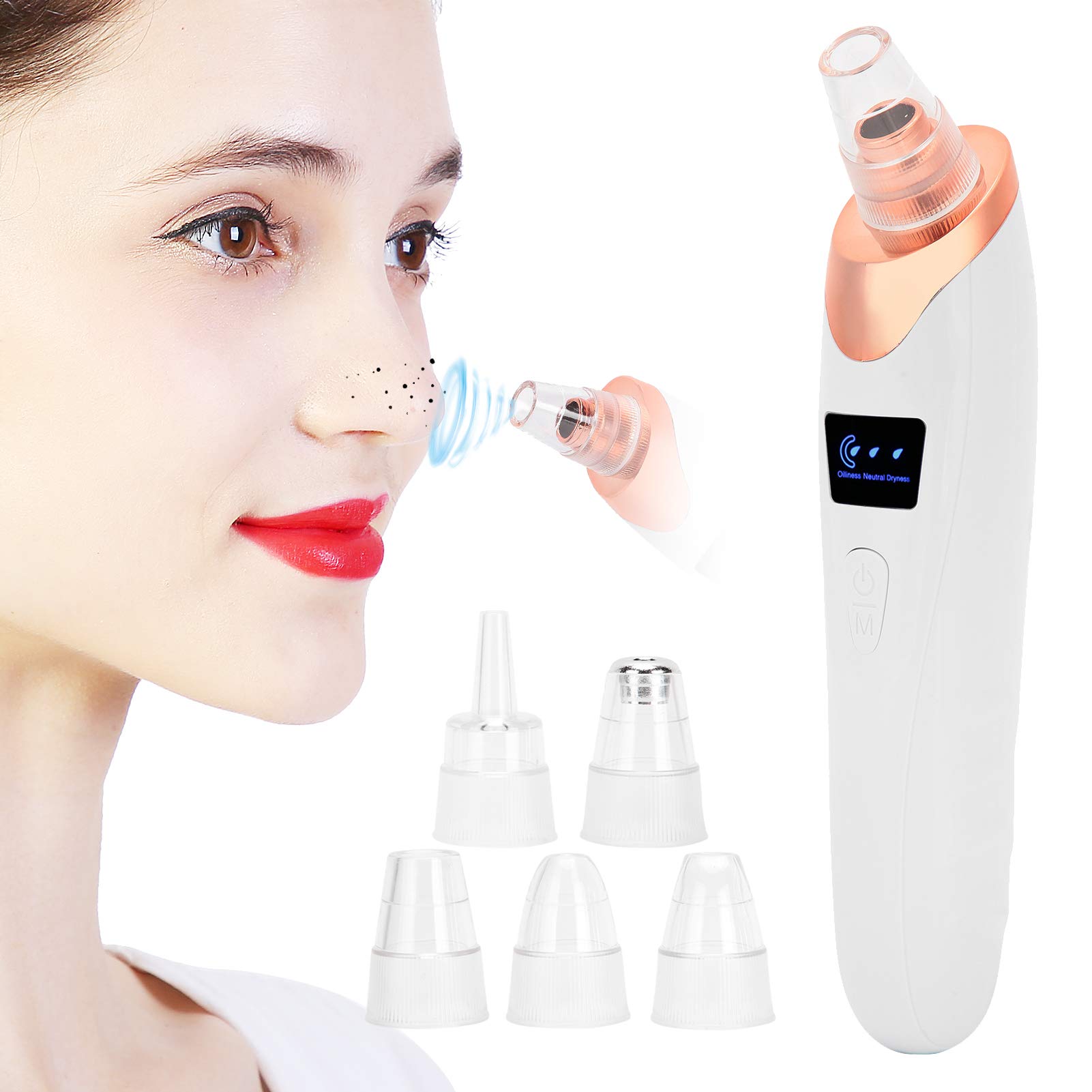 Electric Pore Cleaner & Blackhead Remover - USB Portable Vacuum Suction Device with 4 Attachments for Acne & Pimple Removal | Facial Skin Care Tool for Home & Travel Use