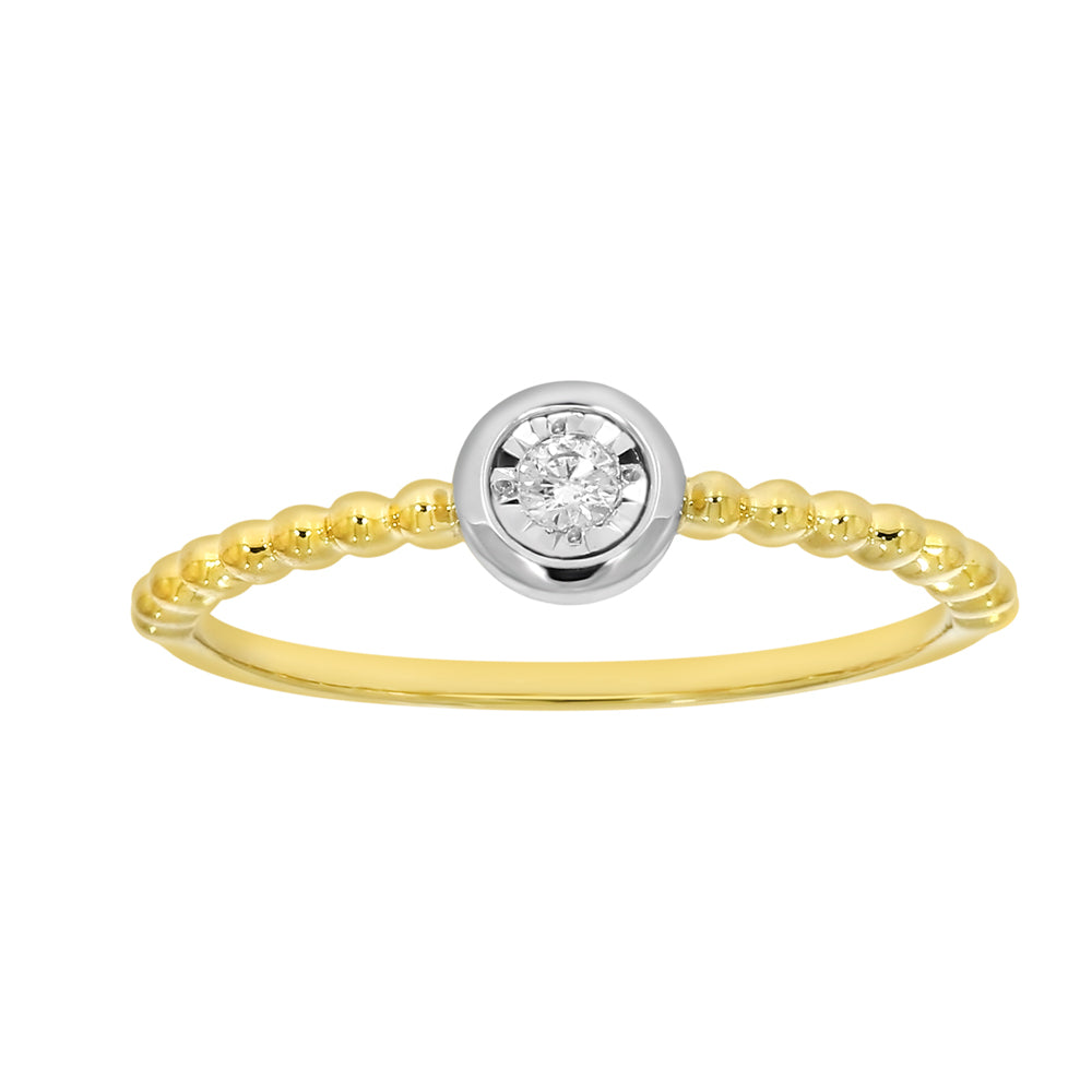 9ct Yellow Gold Bezel Set Diamond Ring for Women - Elegant Solitaire Engagement & Wedding Band - Perfect for Proposals, Anniversaries & Special Occasions