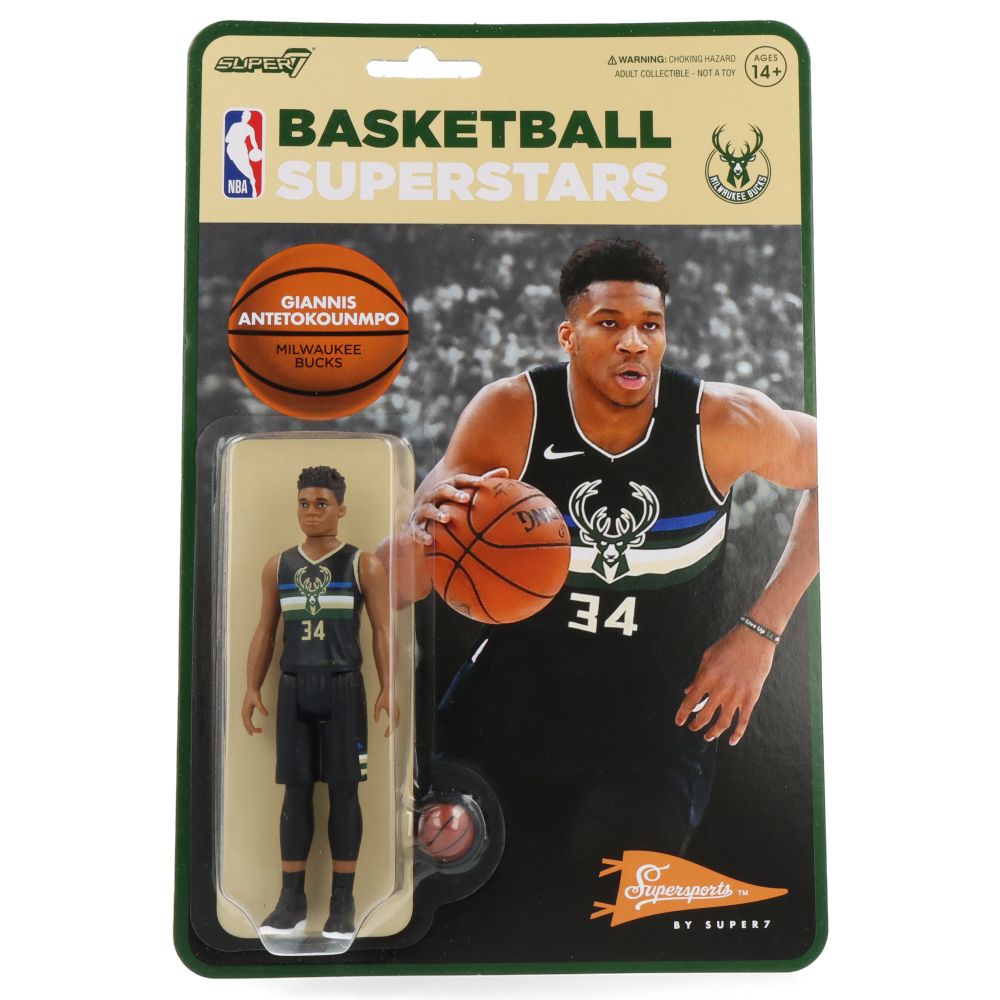 Giannis Antetokounmpo Milwaukee Bucks Black Statement Edition ReAction Figure - NBA Collectible Toy for Fans & Display