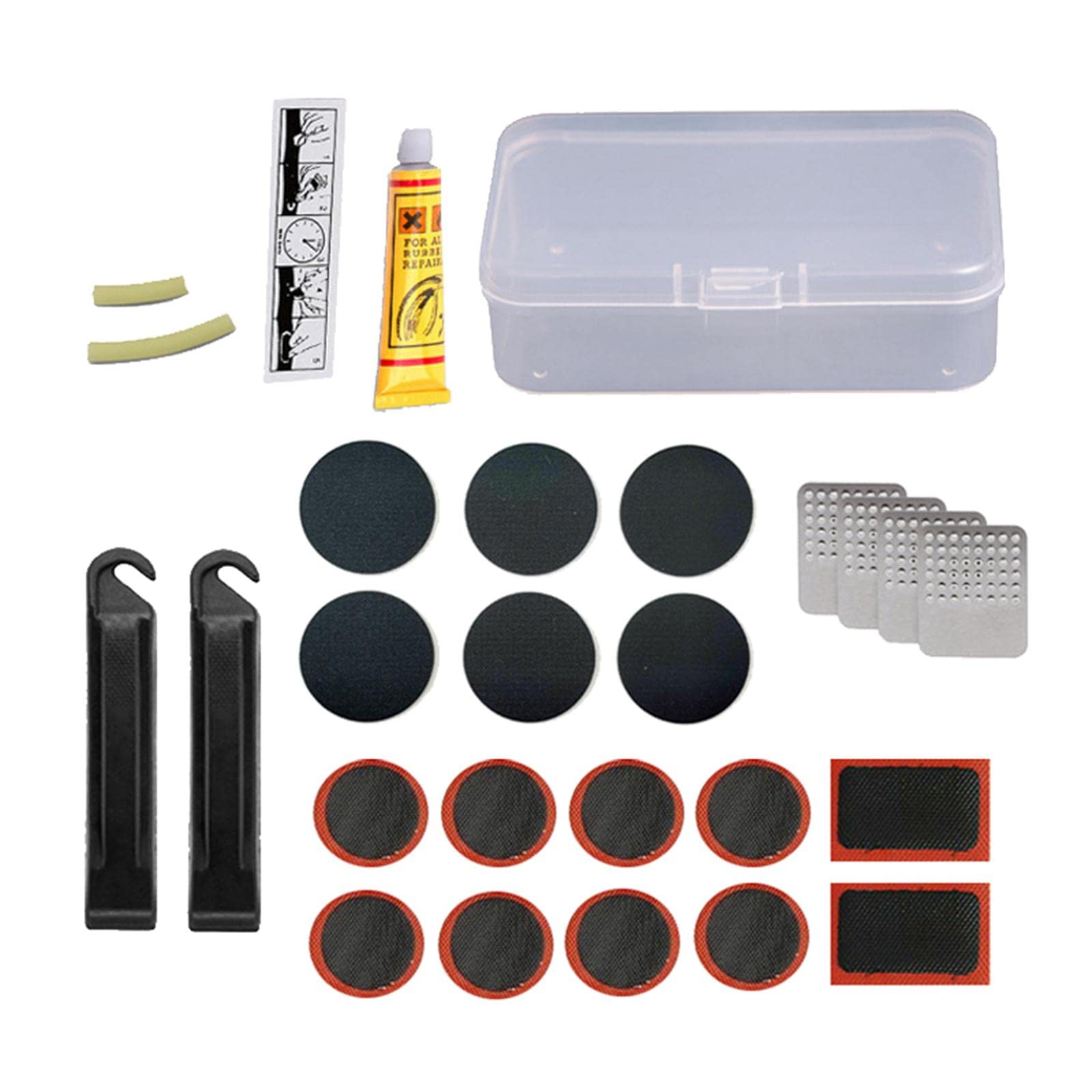 Newmind Glueless Bike Tire Repair Kit - 35pcs for Bicycle & Motorcycle Puncture Fix - Perfect for Road Trips, Commuting & Emergency Repairs