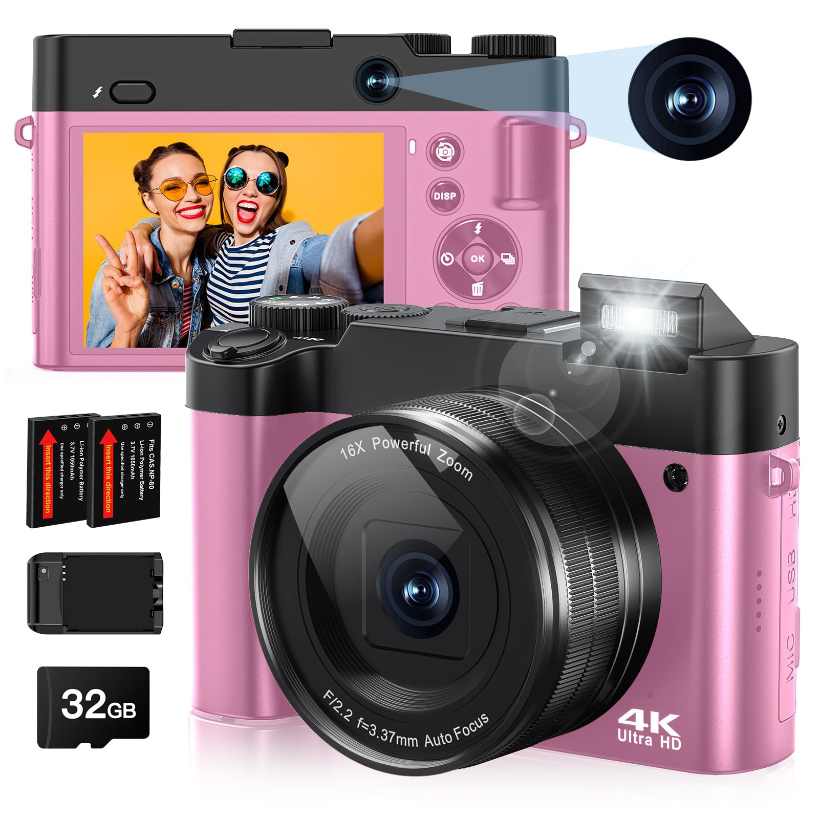 5K 64MP Digital Camera with Autofocus & 4K Video - Professional Photography for Travel, Vlogging, and YouTube Content Creation
