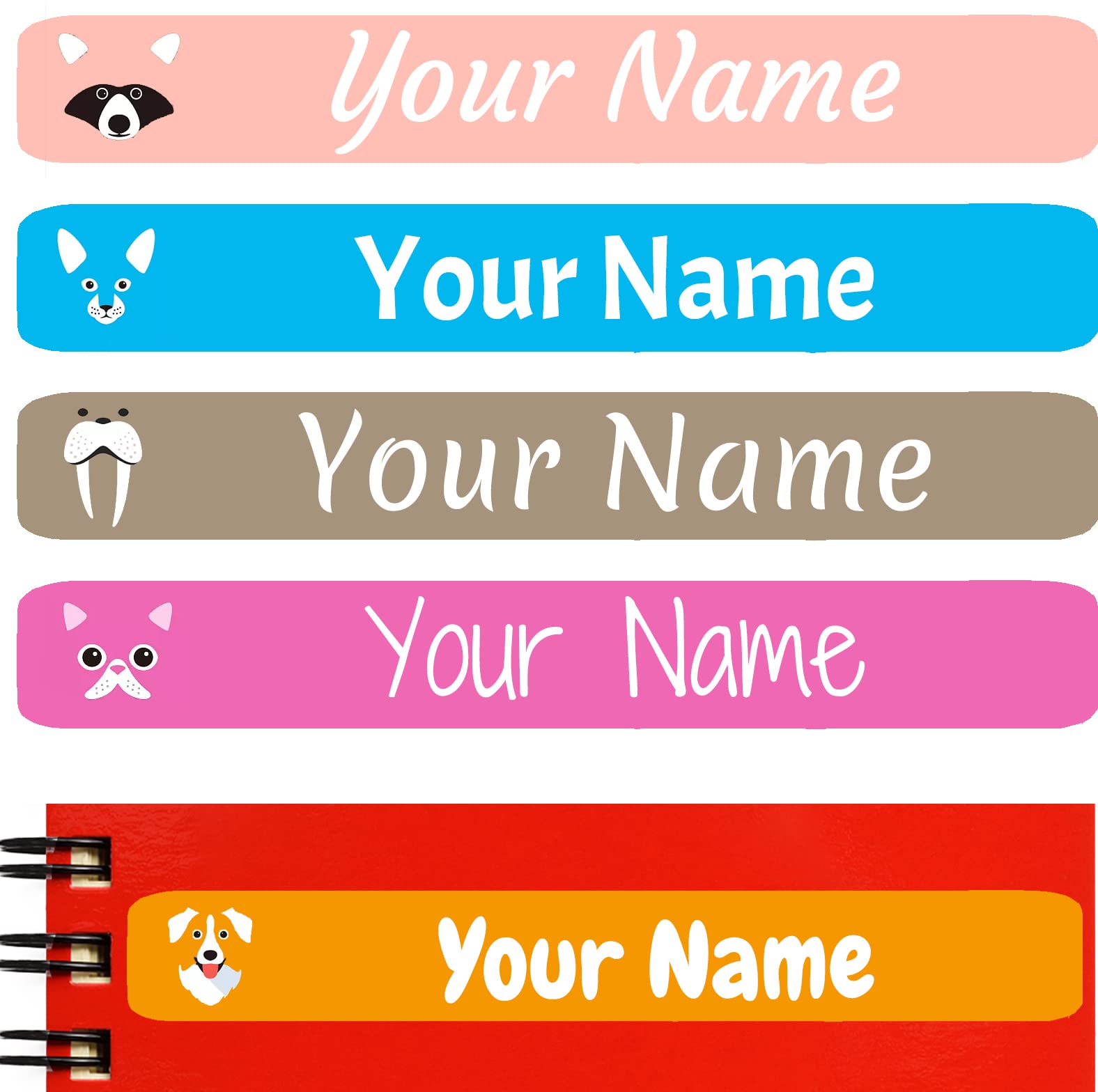 100 Pcs Personalized Waterproof Name Labels for Kids - Custom Name Stickers for School Supplies, Daycare, Water Bottles & Lunch Boxes - Durable Labels for Organizing School Stationery & Kids Belongings