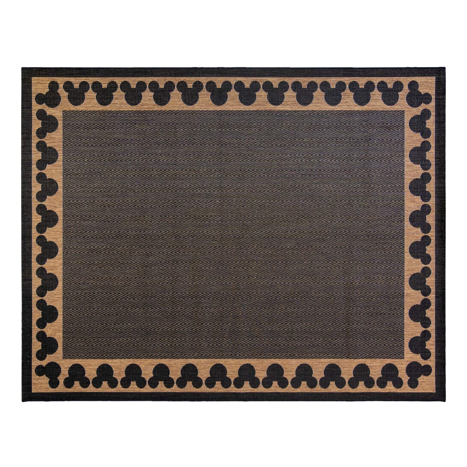 Disney Mickey Mouse Outdoor Patio Rug 8x10 Large - Gold Brown Border - Waterproof & Durable for Garden, Deck, Poolside, and Backyard Decor