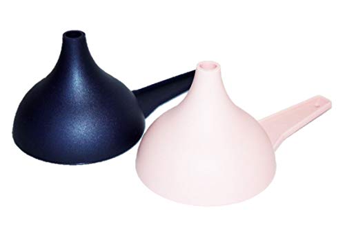 2-Pack Large Kitchen Funnels by Tupperware - Pink Prosecco & Dark Midnight Blue/Purple - Durable Food-Grade Plastic for Baking, Cooking, Canning, and Meal Prep