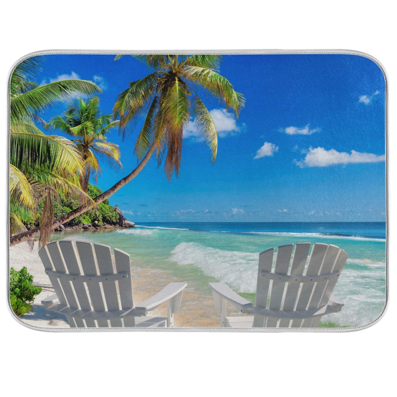 Turquoise Sea Palm Dish Drying Mat - 18