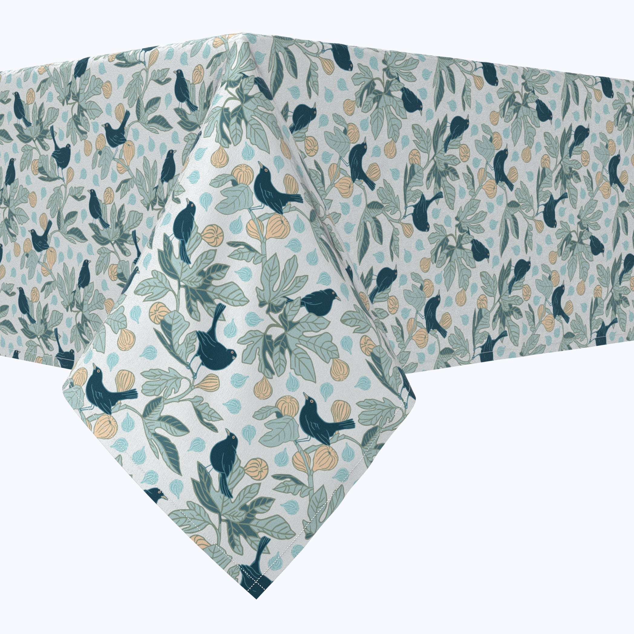 Fig Trees & Birds Cotton Rectangles - Soft Cotton Fabric for Quilting, Sewing & DIY Crafts - Perfect for Home Decor, Scarf Making & Patchwork Projects