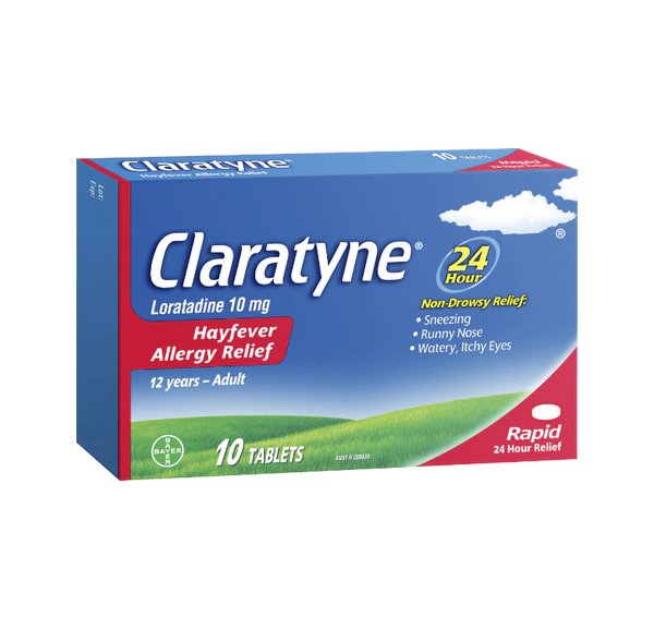 Claratyne 10mg Allergy Relief Tablets | Fast-Acting Loratadine Antihistamine for Adults & Kids | Hay Fever, Sneezing & Itchy Eyes Relief | Indoor & Outdoor Allergy Protection