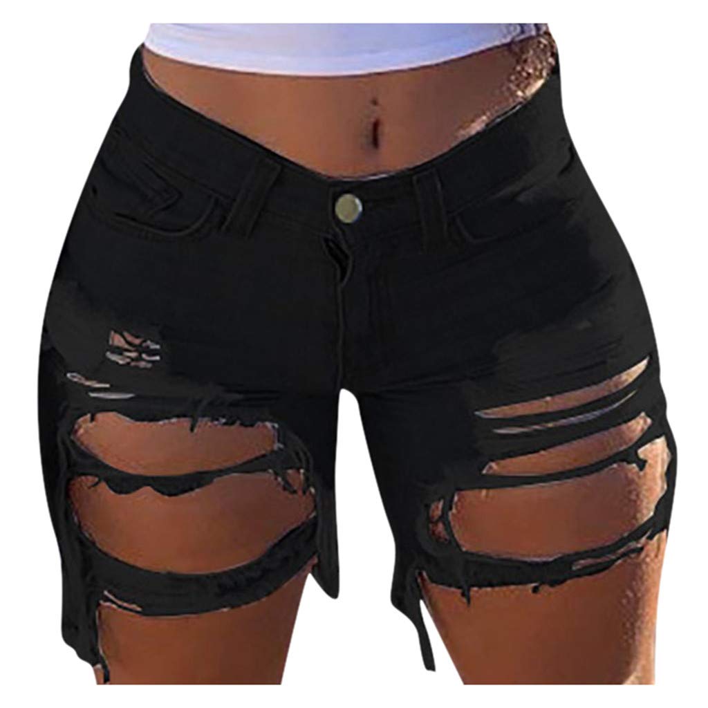 Plus Size Women's Jean Shorts - High Waist Athletic Denim Shorts 3-Pack | Comfortable & Stylish for Casual Wear, Gym, and Summer Outfits