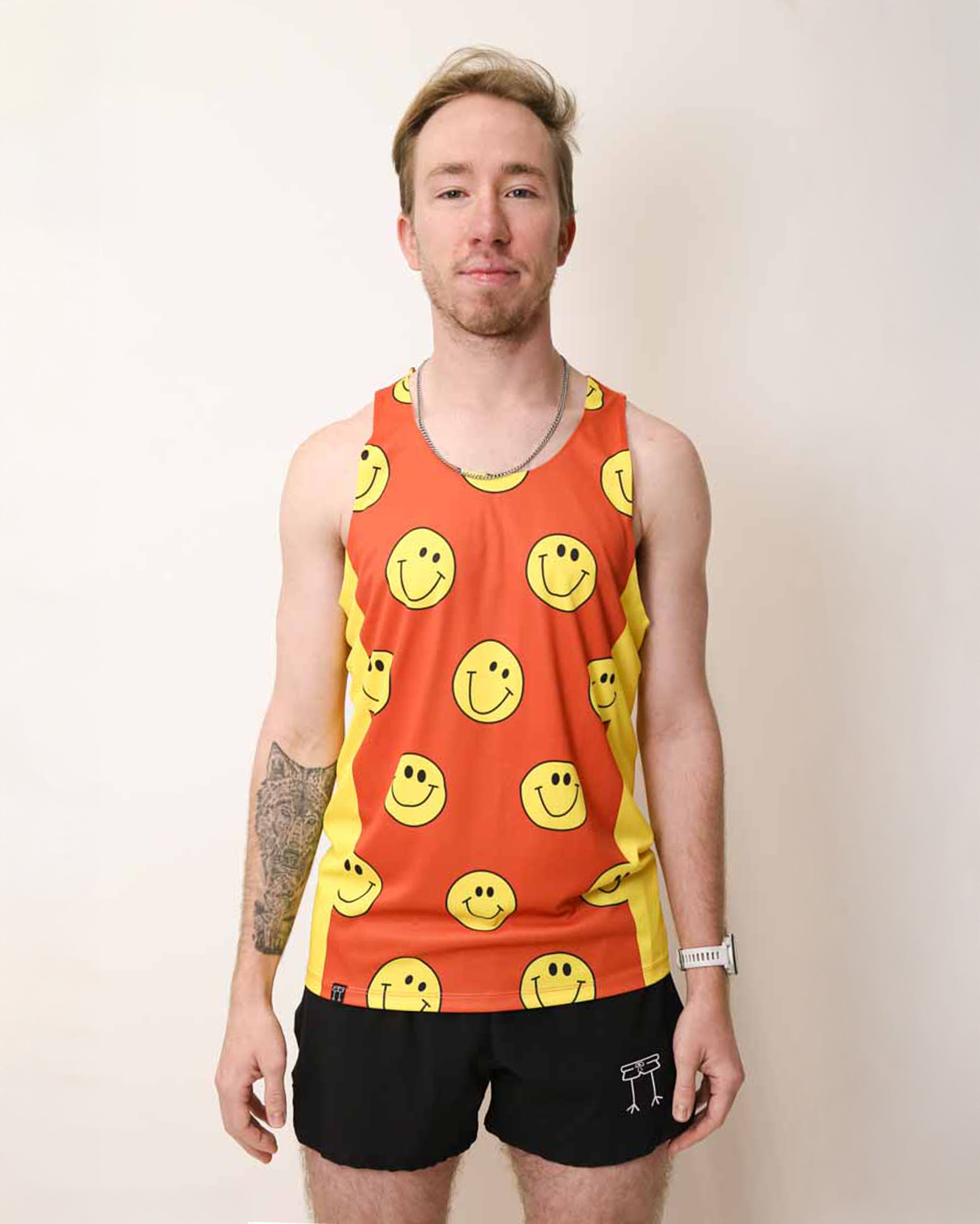 Men's Smileys Performance Singlet - Breathable Workout Tank Top for Running & Gym - Comfortable Athletic Sleeveless Shirt for Men's Fitness Training & Sports