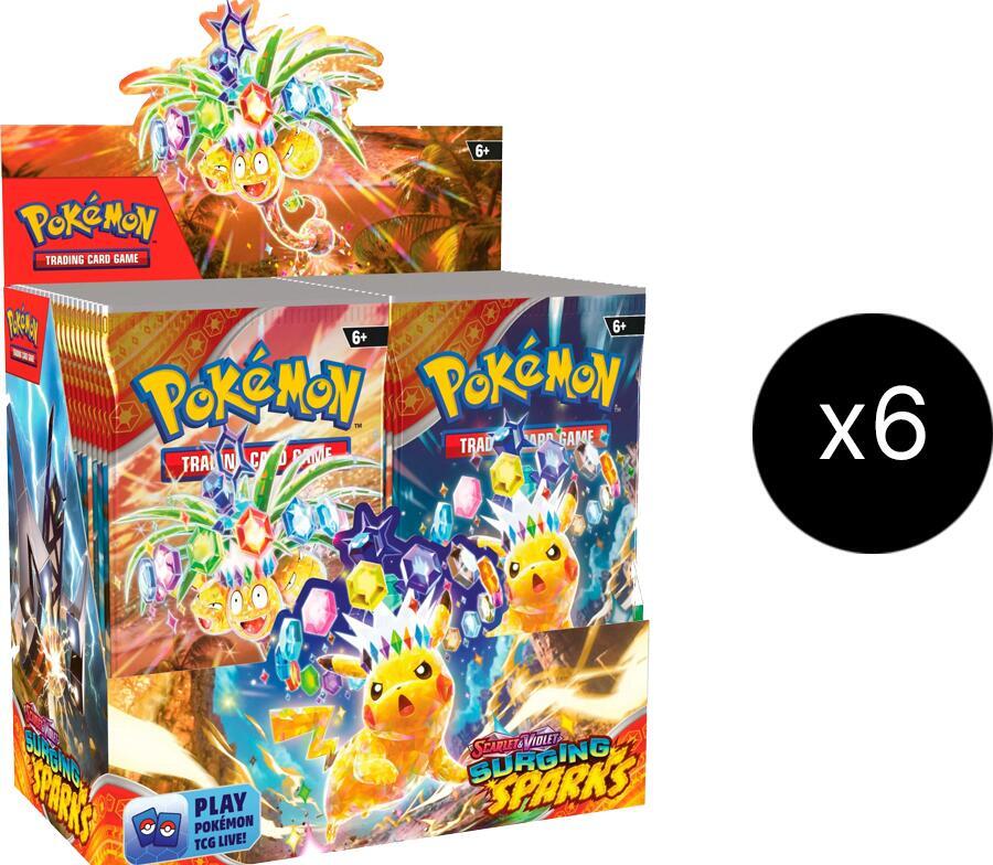 Surging Sparks Booster Box Sealed Case - 6 Pack | Collectible Trading Card Game | Perfect for Tournaments, Gifts & Card Collection