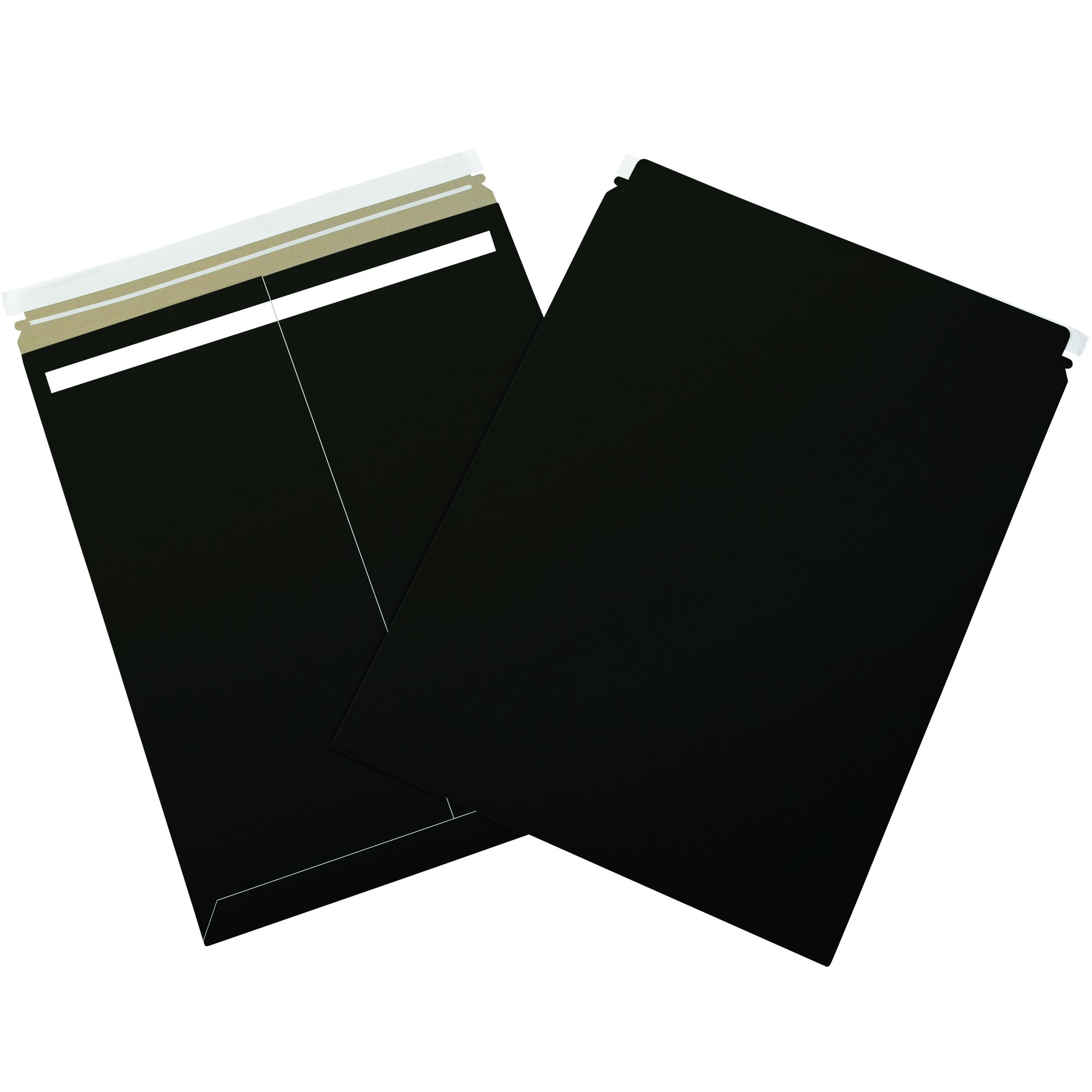 Tape Logic 17 x 21 Inch Stayflats Rigid Flat Mailers - Black (Pack of 100) | Photo & Document Mailers with Peel & Seal Closure | Easy Tear Strip Opening | Perfect for Shipping Photos, Documents & Small Packages