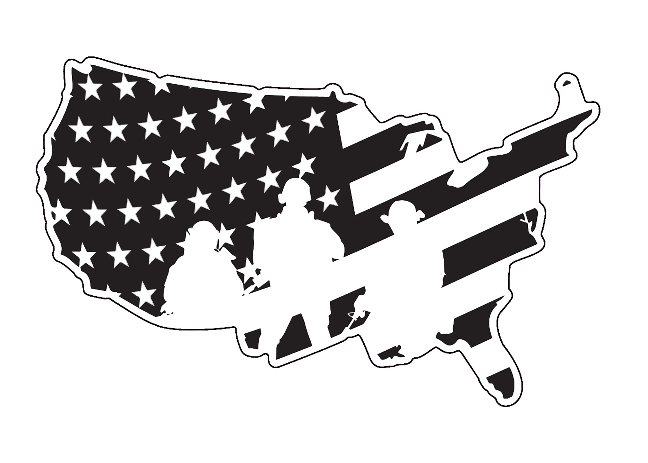 WickedGoodz Patriotic American Flag Soldier Vinyl Decal - Durable Veteran Bumper Sticker for Cars, Trucks, Laptops, Tumblers, Windows, and Walls - Perfect for Home, Office, and Outdoor Use