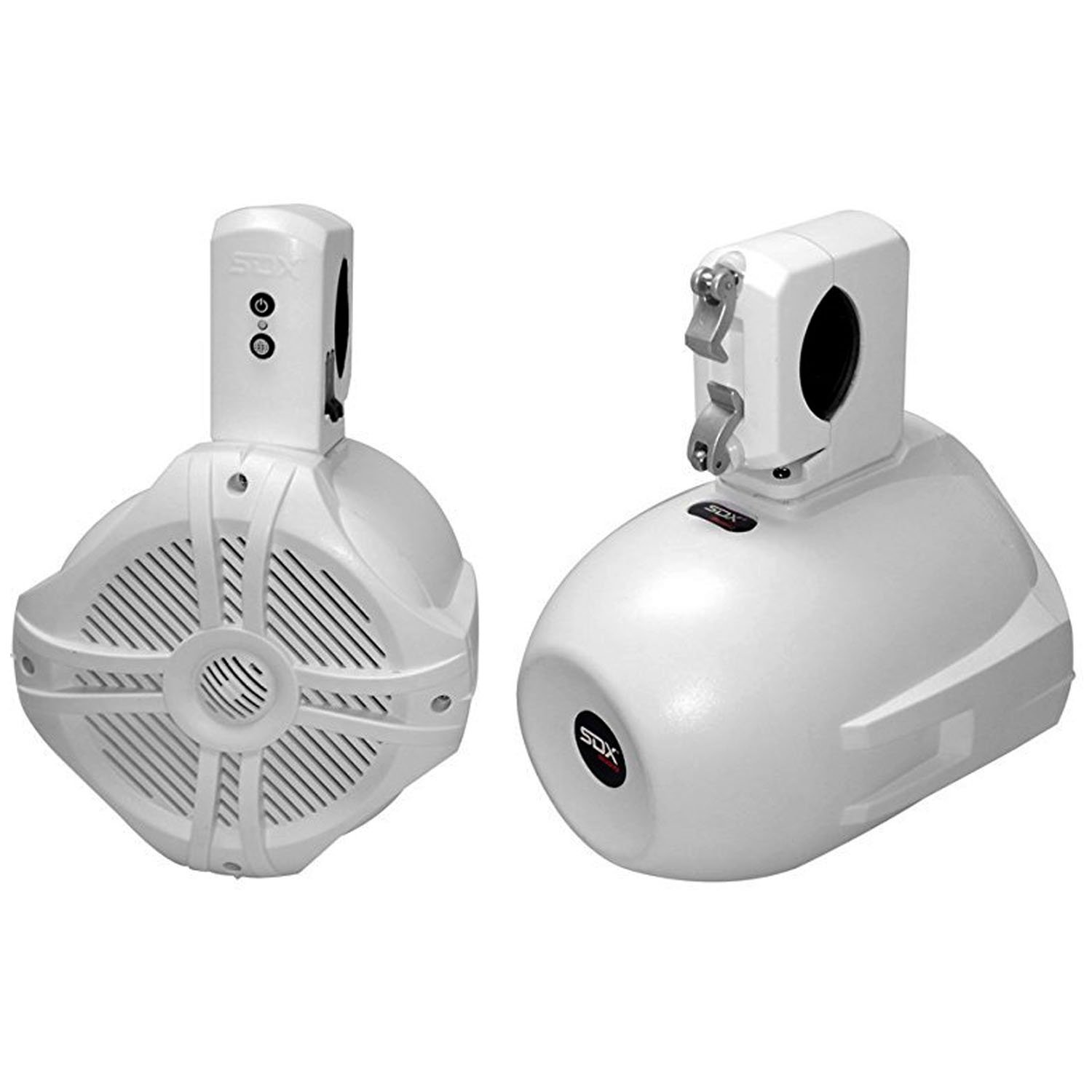 SDX Pro Audio - 6.5 Inch 250W Wireless Marine Speakers (Pair) - Waterproof Bluetooth Boat Speakers for Wakeboard Towers & Roll Bars - Rechargeable Battery, Easy Installation - Perfect for Boating, Wakeboarding & Outdoor Water Sports