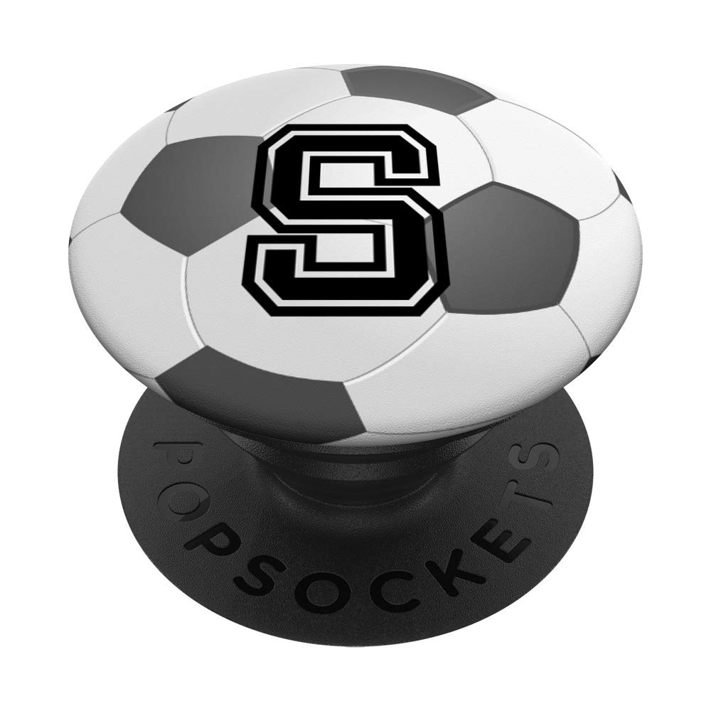 Soccer Ball Letter S Initial PopGrip | Swappable Phone Grip for Soccer Fans, Perfect for Game Days, Training & Everyday Use